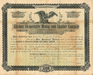Alaskan Co-operative Mining and Lumber Co. - Stock Certificate